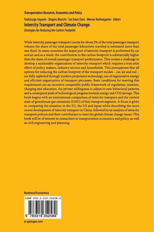 Produktbild: Intercity Transport and Climate Change