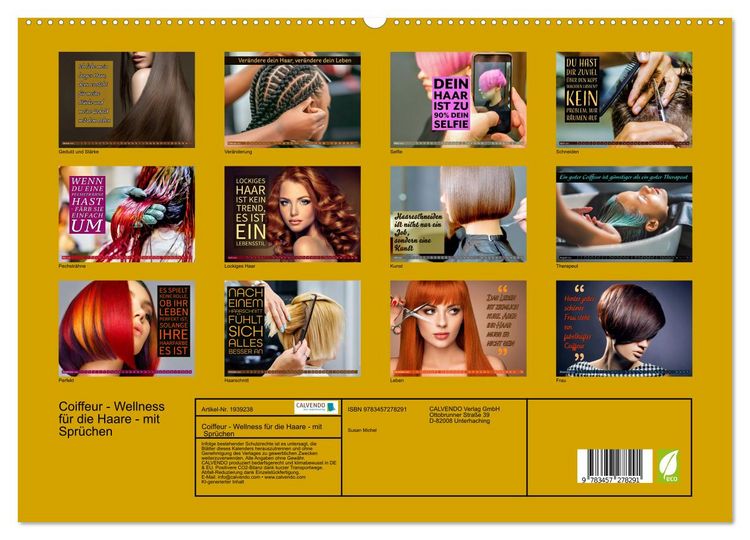 Produktbild: Coiffeur - Wellness f&uuml;r die Haare - mit Spr&uuml;chen (hochwertiger Premium Wandkalender 2026 DIN A2 quer), Kunstdruck in Hochglanz
