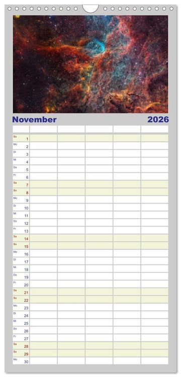 Produktbild: Familienplaner 2026 - Deepsky 2026 mit 5 Spalten (Wandkalender, 21 x 45 cm) CALVENDO