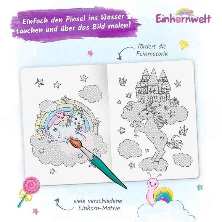Produktbild: Tr&ouml;tsch Zaubermalbuch Einhornwelt