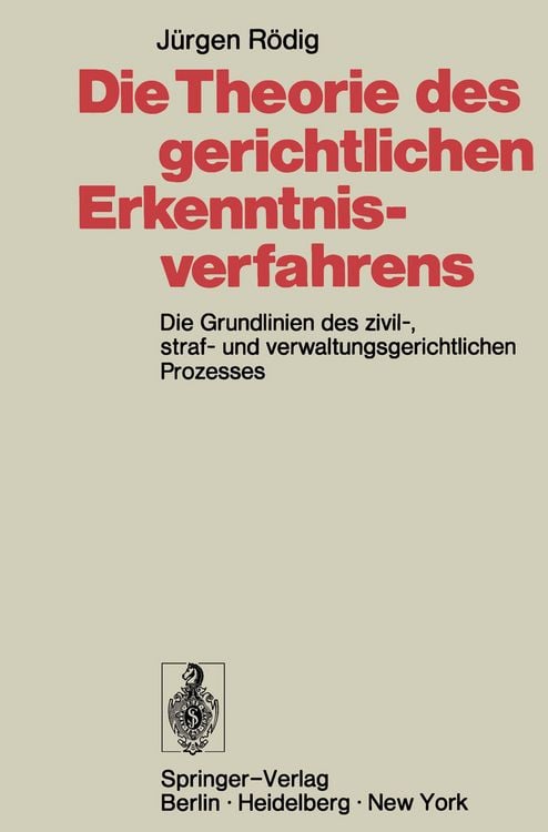 Produktbild: Die Theorie des gerichtlichen Erkenntnisverfahrens