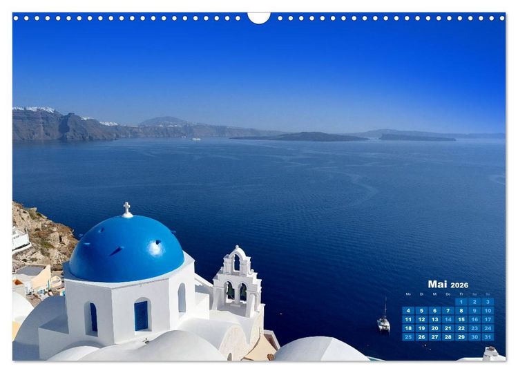 Produktbild: SANTORIN &ndash; Die atemberaubende Sch&ouml;nheit der magischen Insel (Wandkalender 2026 DIN A3 quer), CALVENDO Monatskalender