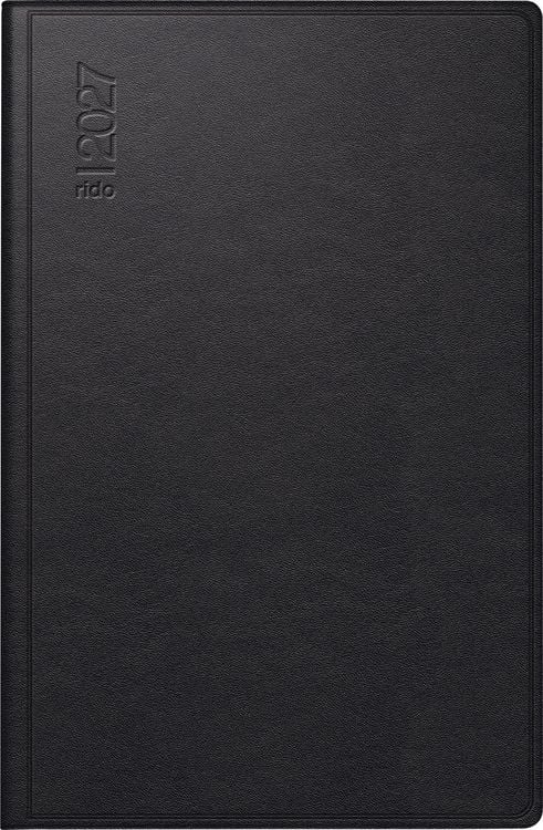 Produktbild: rido/id&eacute; 7016288907 Taschenkalender Mod. Industrie II 2027 A7, Leder, schwarz