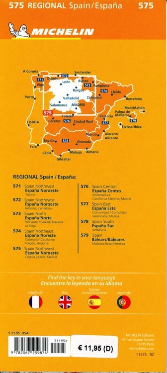 Produktbild: Spain Northwest - Castilla y - Le&oacute;n Madrid Regional Map 575