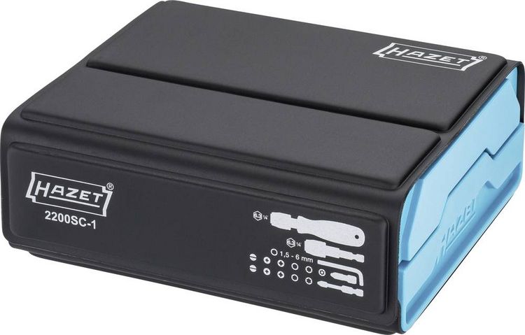 Produktbild: Hazet SmartCase 2200SC-1 Bit-Set 69teilig Innen-Sechskant, Schlitz, Kreuzschlitz Phillips, Kreuzschlitz Pozidriv, T-Profil