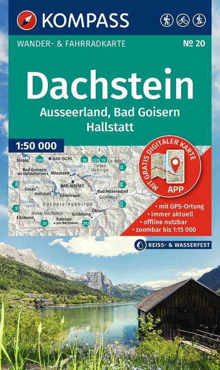 Produktbild: KOMPASS Wanderkarte 20 Dachstein, Ausseerland, Bad Goisern, Hallstatt 1:50.000