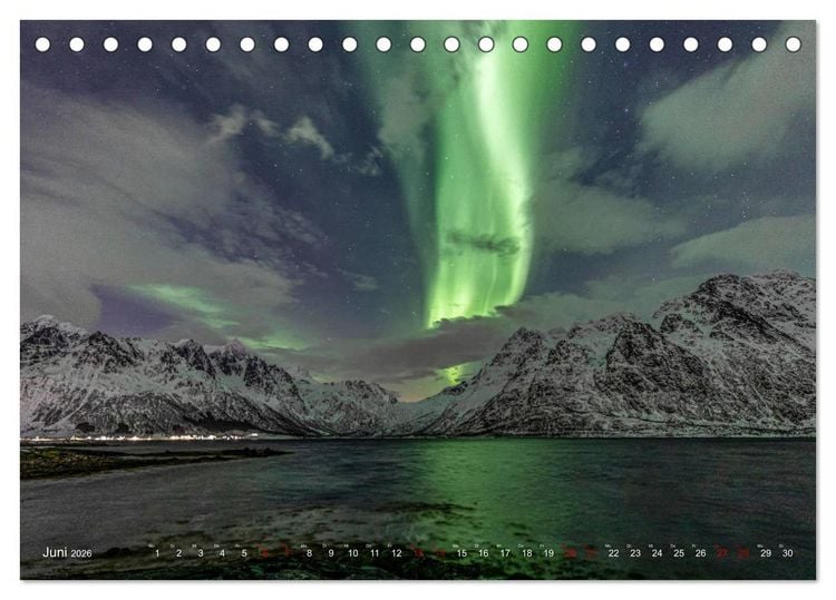 Produktbild: Aurora Borealis - Lichter des Nordens (Tischkalender 2026 DIN A5 quer), CALVENDO Monatskalender
