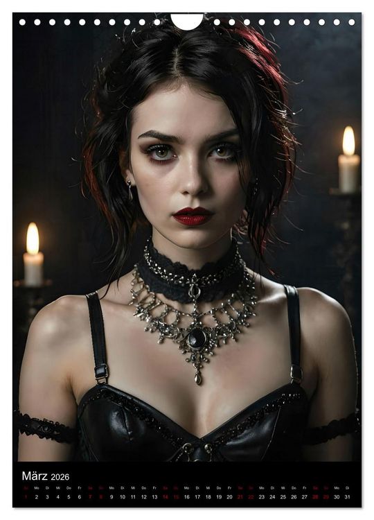 Produktbild: Gothic beauties - Sch&ouml;nheiten der Nacht (Wandkalender 2026 DIN A4 hoch), CALVENDO Monatskalender