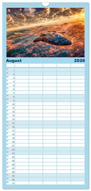 Produktbild: Familienplaner 2026 - Sternenreisen - Ein kosmischer Kalender mit 5 Spalten (Wandkalender, 21 x 45 cm) CALVENDO