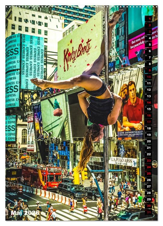 Produktbild: Poledance auf New Yorks Stra&szlig;en (Wandkalender 2026 DIN A2 hoch), CALVENDO Monatskalender