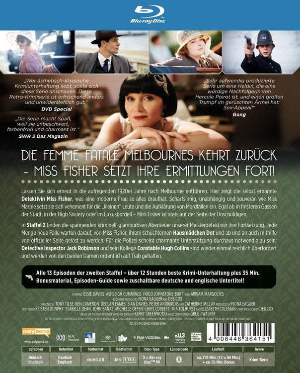 Produktbild: Miss Fishers mysteri&ouml;se Mordf&auml;lle - Staffel 2 [3 BRs]