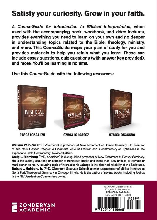 Produktbild: A CourseGuide for Introduction to Biblical Interpretation