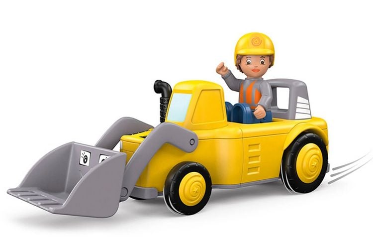 Produktbild: SIKU 0146 - Toddys Luke Loady, Spielzeugauto mit Rückziehmotor und Spielfigur, gelb/grau