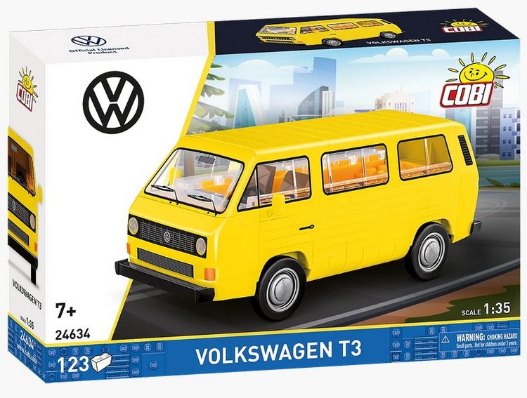 Produktbild: COBI 24634 - VW Volkswagen T3, gelb, Bausatz 1:35, 123 Klemmbausteine