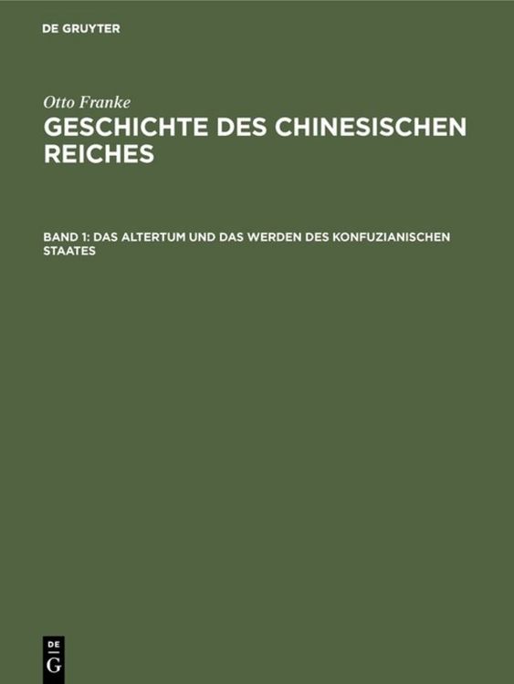 Produktbild: Das Altertum und das Werden des konfuzianischen Staates