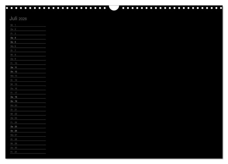 Produktbild: Bastel-Geburtstagskalender schwarz / Geburtstagskalender (Wandkalender 2026 DIN A3 quer), CALVENDO Monatskalender