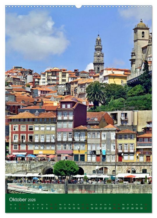 Produktbild: Farbiges Porto (hochwertiger Premium Wandkalender 2026 DIN A2 hoch), Kunstdruck in Hochglanz