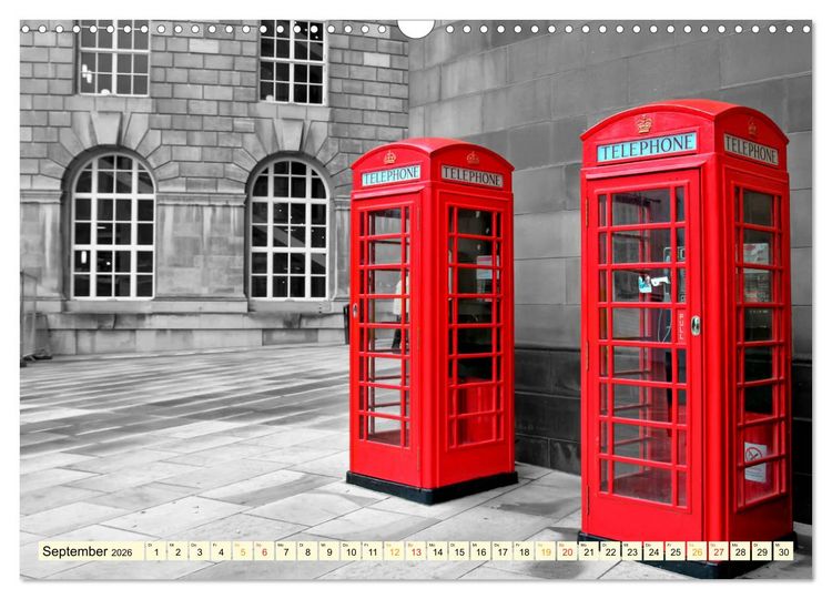 Produktbild: Die bekannteste Telefonzelle der Welt - Telephone Booth (Wandkalender 2026 DIN A3 quer), CALVENDO Monatskalender