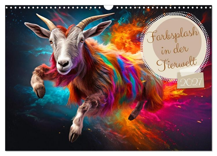 Produktbild: Farbsplash in der Tierwelt (Wandkalender 2027 DIN A3 quer), CALVENDO Monatskalender