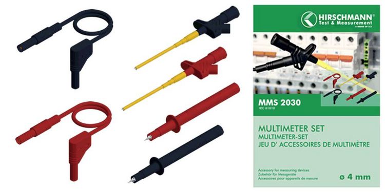 Produktbild: Hirschmann Test & Measurement MMS 2030 Sicherheits-Messleitungs-Set Lamellenstecker 4 mm Lamellenstecker 4 mm 1.00 m Schwarz, Rot 1 St.