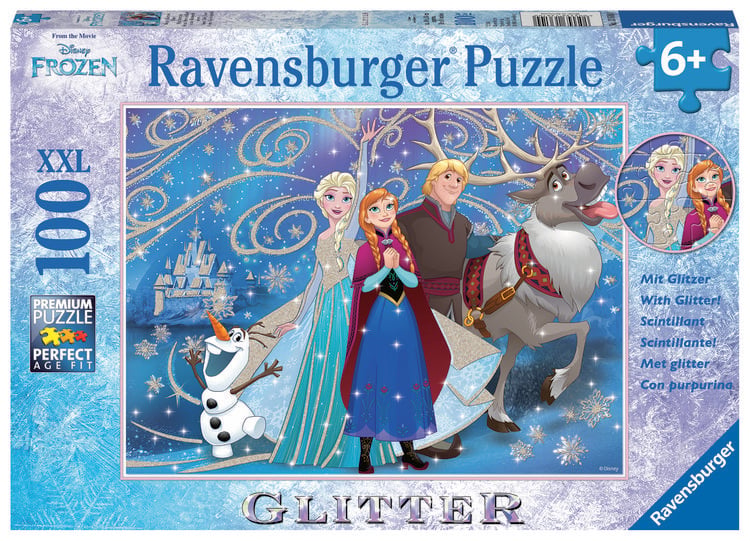 Produktbild: Puzzle Ravensburger Frozen - Glitzernder Schnee 100 Teile XXL Glitzer