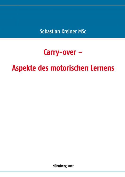 Produktbild: Carry-over &ndash; Aspekte des motorischen Lernens