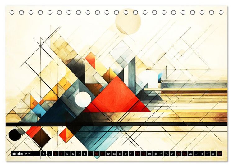 Produktbild: Vent sur l'art abstrait (Calendrier de bureau 2026 DIN A5 vertical), CALVENDO calendrier mensuel