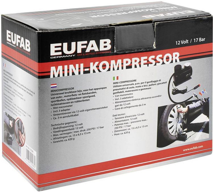 Produktbild: Eufab 21066 Kompressor Mini 17bar 17 bar Analoges Manometer