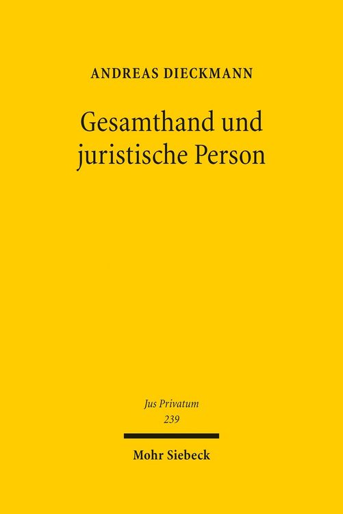 Produktbild: Gesamthand und juristische Person