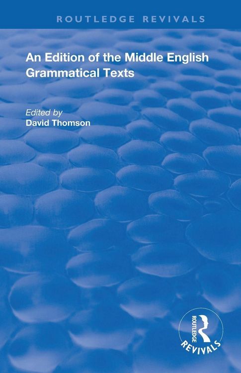 Produktbild: An Edition of the Middle English Grammatical Texts