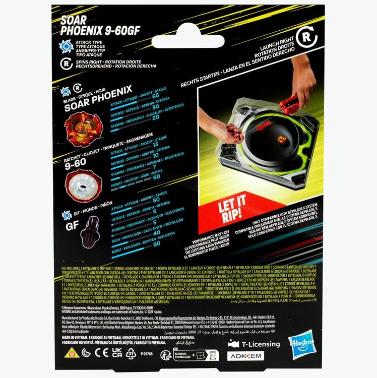 Produktbild: Hasbro F9324EU4 - Beyblade X Soar Phoenix 9-60GF Deluxe Schnur-Starter Set, Launcher Set, Takara Tomy