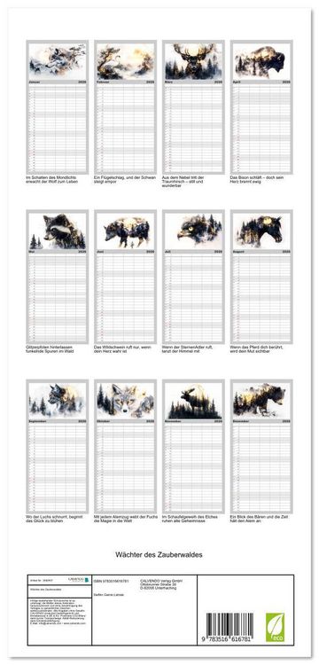 Produktbild: Familienplaner 2026 - W&auml;chter des Zauberwaldes mit 5 Spalten (Wandkalender, 21 x 45 cm) CALVENDO