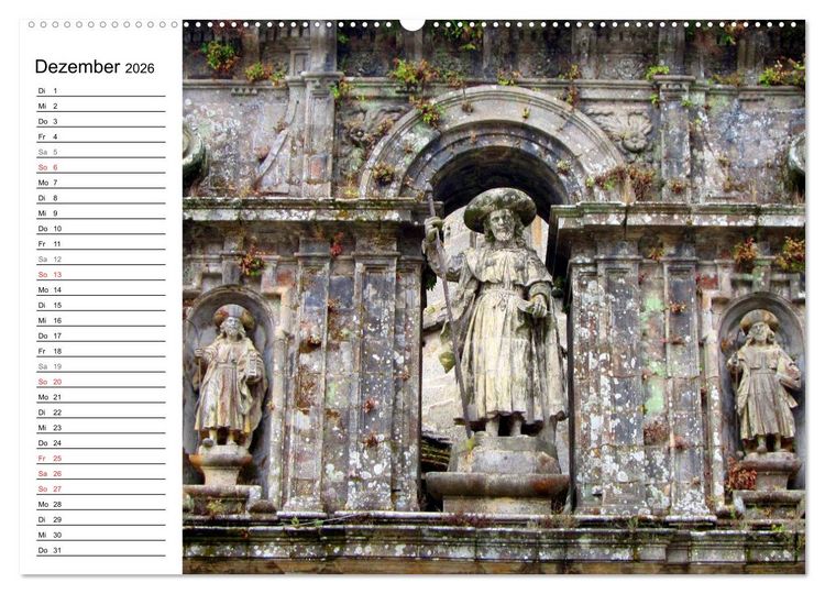 Produktbild: Jakobsweg - Camino Portugues (hochwertiger Premium Wandkalender 2026 DIN A2 quer), Kunstdruck in Hochglanz