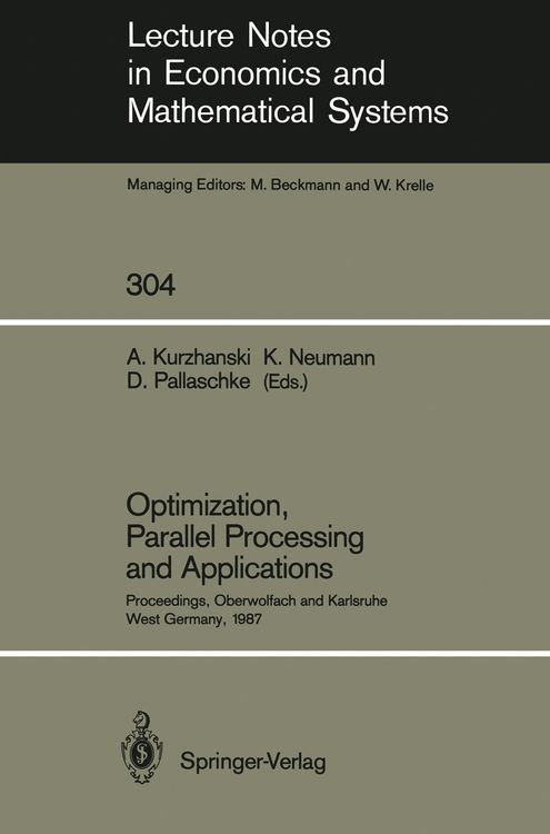 Produktbild: Optimization, Parallel Processing and Applications