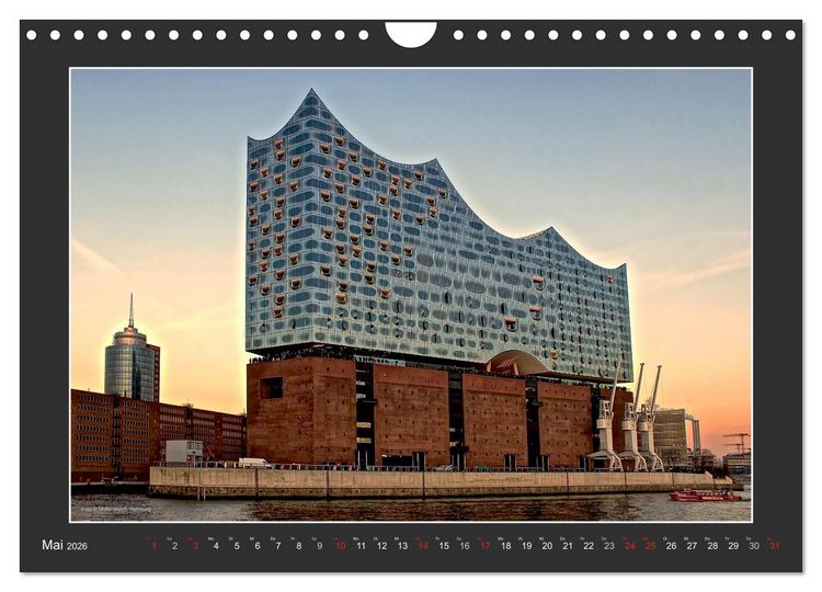 Produktbild: Die Elbphilharmonie Hamburg (Wandkalender 2026 DIN A4 quer), CALVENDO Monatskalender