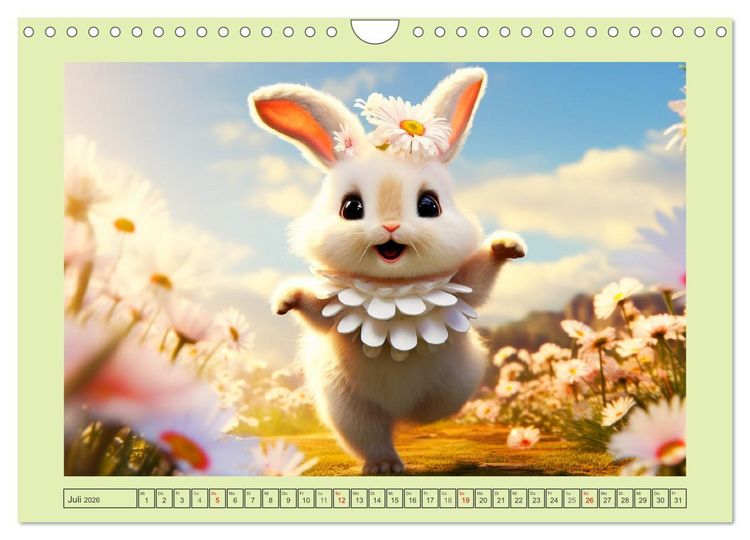 Produktbild: Liebliche Kaninchen. Flauschige Hopsis haben Spa&szlig; (Wandkalender 2026 DIN A4 quer), CALVENDO Monatskalender