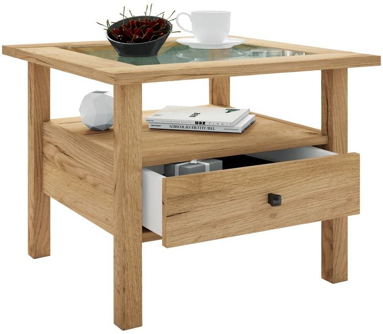 Produktbild: Holz Sofatisch Couchtisch Schublade Lingis M