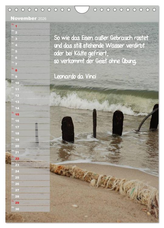 Produktbild: maritim inspiriert / Geburtstagskalender (Wandkalender 2026 DIN A4 hoch), CALVENDO Monatskalender