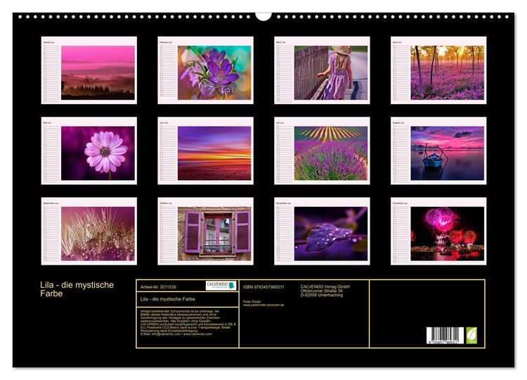 Produktbild: Lila - die mystische Farbe (Wandkalender 2026 DIN A2 quer), CALVENDO Monatskalender