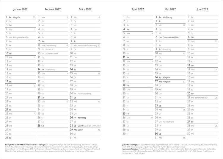 Produktbild: Kalenderbuch A6 koralle 2027
