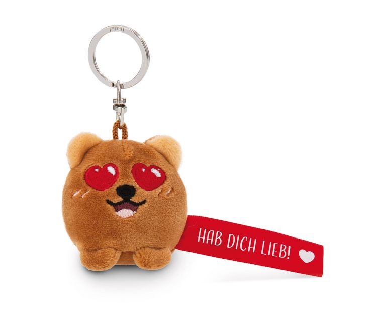 Produktbild: Schl&uuml;sselanh&auml;nger B&auml;r &bdquo;Hab dich lieb!&ldquo; rot 5cm an