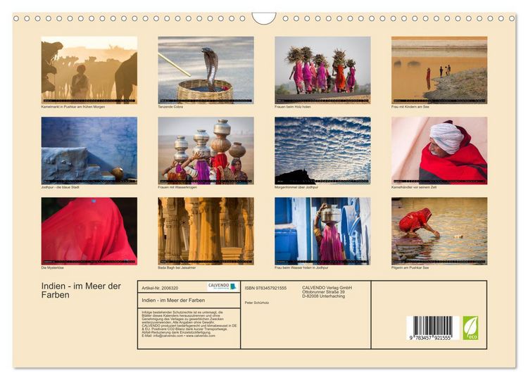 Produktbild: Indien - im Meer der Farben (Wandkalender 2026 DIN A3 quer), CALVENDO Monatskalender