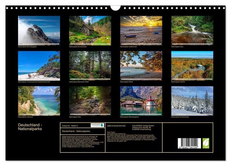Produktbild: Deutschland - Nationalparks (Wandkalender 2026 DIN A3 quer), CALVENDO Monatskalender