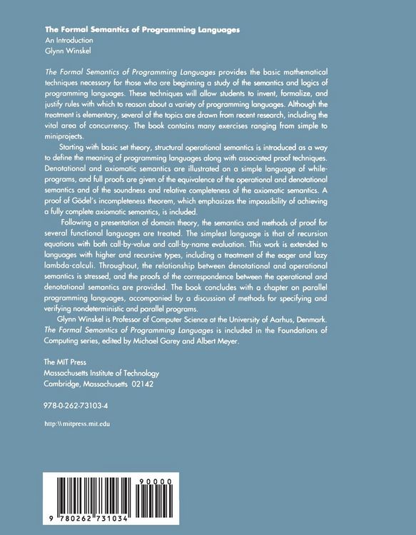 Produktbild: The Formal Semantics of Programming Languages