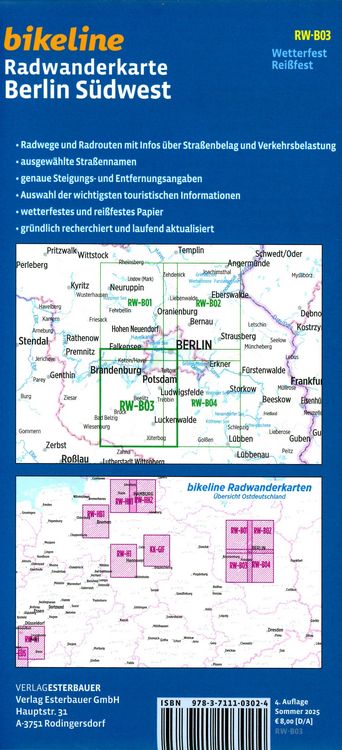 Produktbild: Radwanderkarte Berlin S&uuml;dwest RW-B03