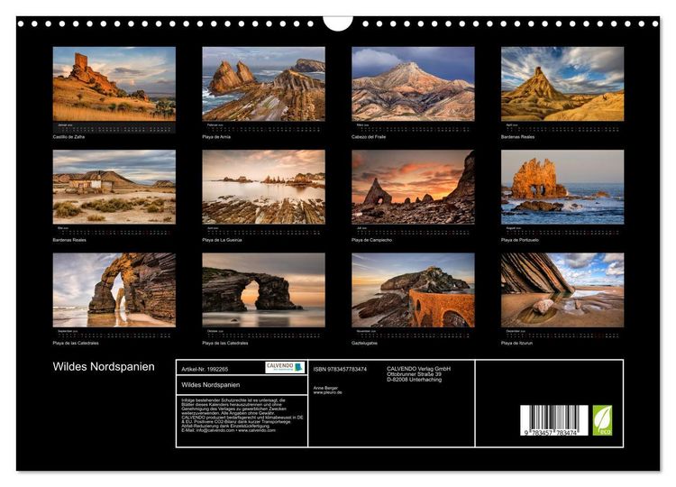 Produktbild: Wildes Nordspanien (Wandkalender 2026 DIN A3 quer), CALVENDO Monatskalender