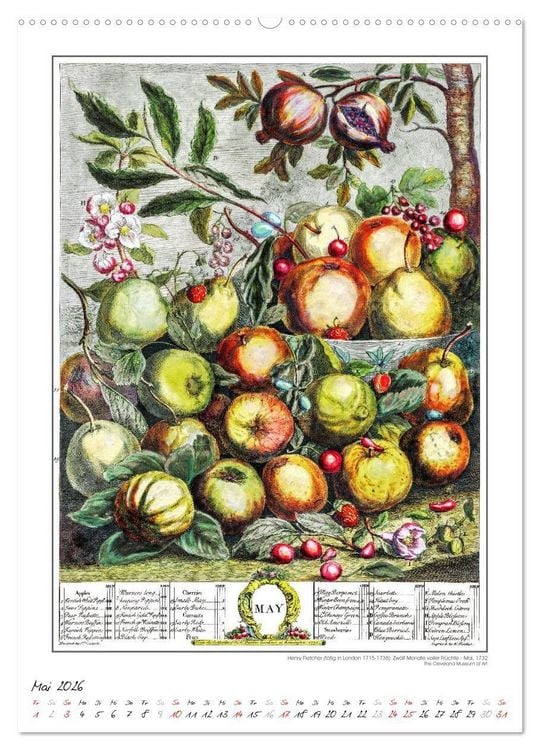 Produktbild: Henry Fletcher. Blumen und Fr&uuml;chte - Kunstkalender (Wandkalender 2026 DIN A2 hoch), CALVENDO Monatskalender