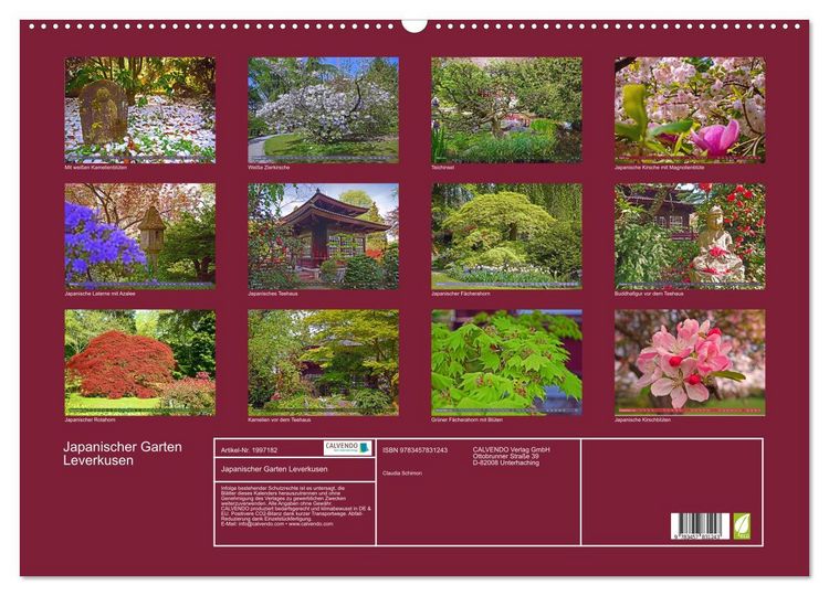Produktbild: Japanischer Garten Leverkusen (Wandkalender 2026 DIN A2 quer), CALVENDO Monatskalender