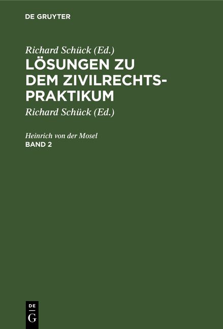 Produktbild: L&ouml;sungen zu dem Zivilrechtspraktikum, Band 2