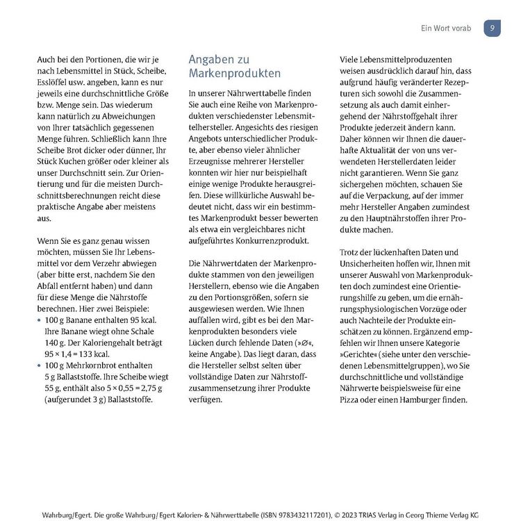 Produktbild: Die gro&szlig;e Wahrburg/Egert Kalorien-&-N&auml;hrwerttabelle